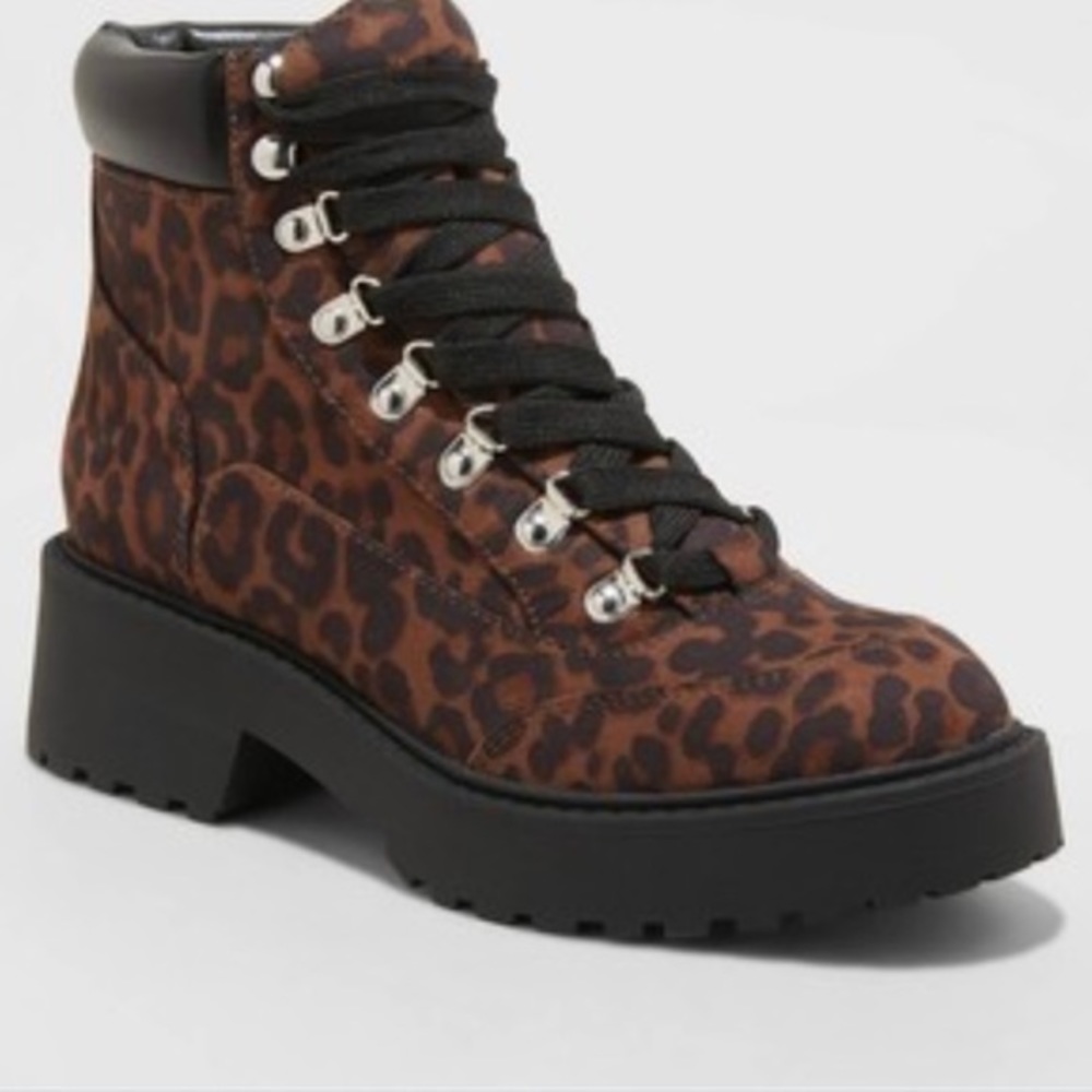 Universal Thread Leopard Print Combat Boots